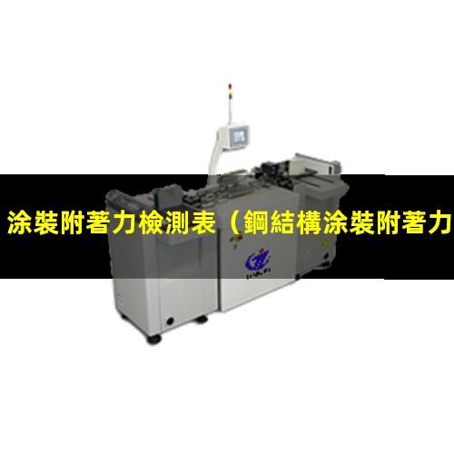 涂裝附著力檢測表